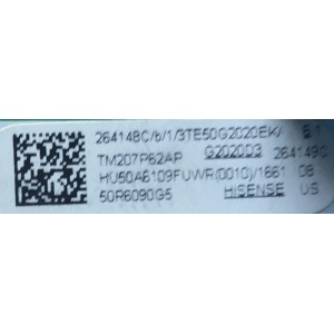 KIT DE TARJETAS PARA TV HISENSE / NUMERO DE PARTE MAIN FUENTE 264148 / RSAG7.820.9221/ROH / 264149 / HU50A6109FUWR(0010) / T-CON E3CCBB5000110T / CV500U2-T01-CB-1 / PANEL HD500X1U91-L3 / DISPLAY CV500U2-T01 REV:01 / MODELOS 50R6090G5 50A6109FUWR / 50R6E3